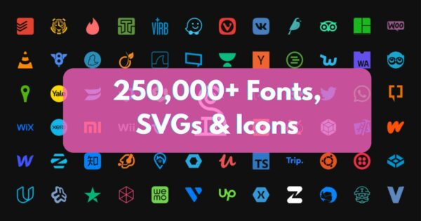 250,000+ Fonts, SVGs & Icons